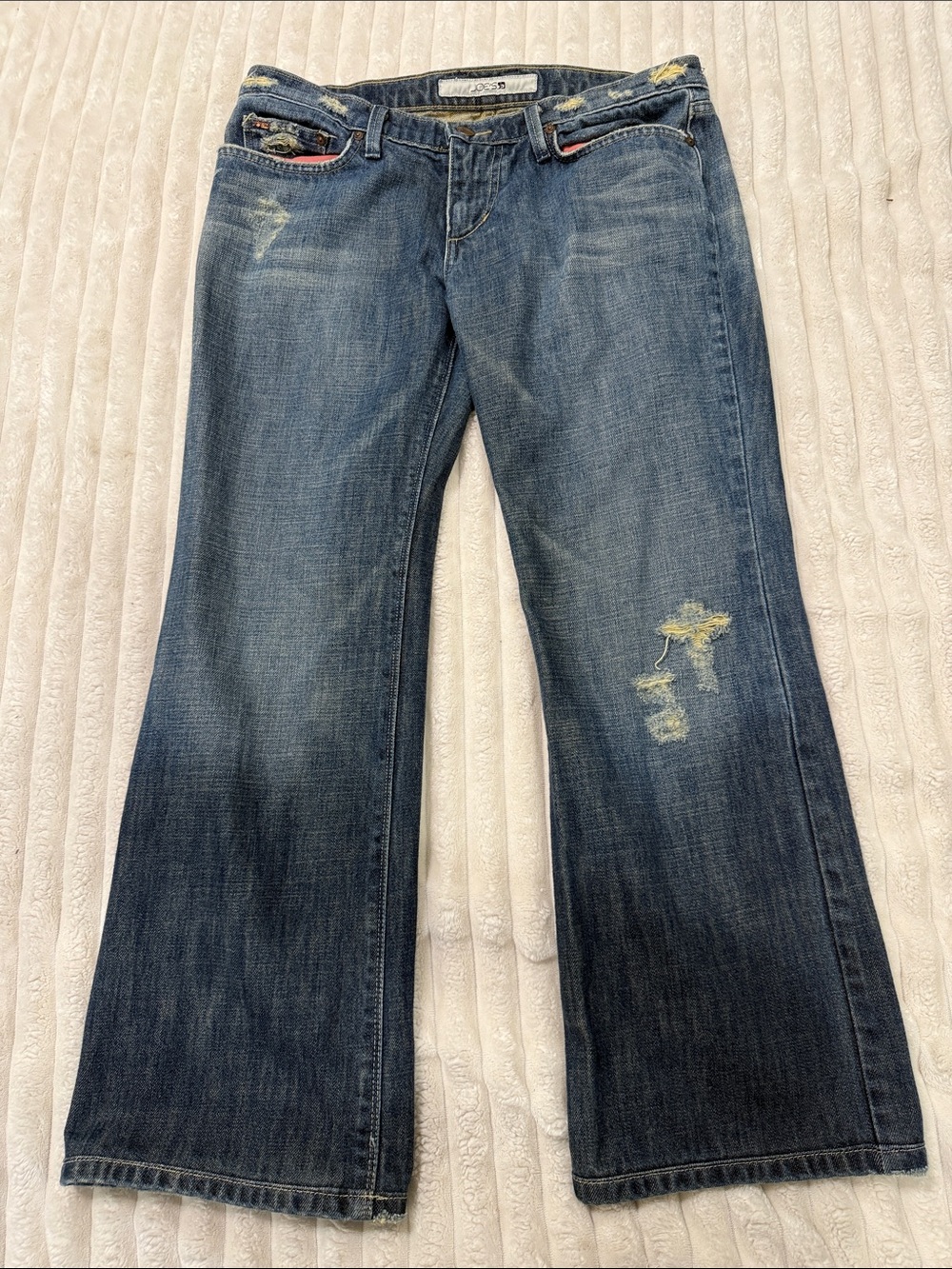 Joe's Jeans Women's Blue Bootcut Jeans with Distressed Accents